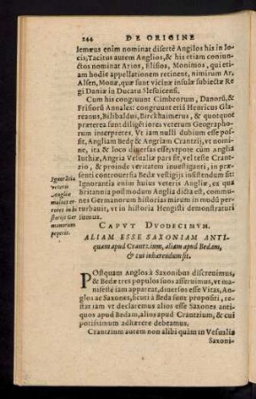 Caput Duodecimum. Aliam Esse Saxoniam Antiquam apud Crantzium ...