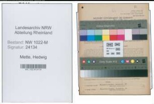 Entnazifizierung Hedwig Mette , geb. 29.01.1901 (Sekretaerin)