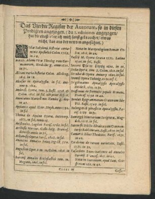 Das Vierdte Register der Autorum