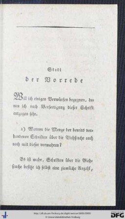 Statt der Vorrede.