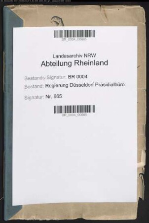 Das Provinzialarchiv / Staatsarchiv zu Düsseldorf