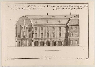 Profil der Seitenfassade eines Stadtpalastes