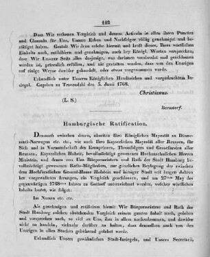 Hamburgische Ratification.