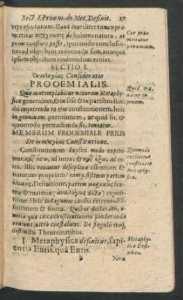 Sectio I. Prooemialis.