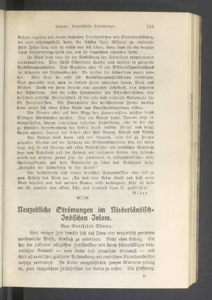 Neuzeitliche Strömungen im Niederländisch-Indischen Islam