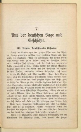 V. Aus der deutschen Sage und Geschichte