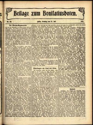 Zweite Ausgabe vom Sonntag, den 23. Juli 1911.