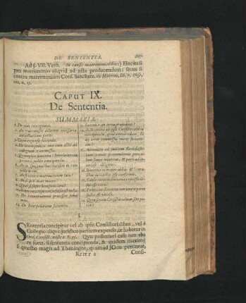 Caput IX. De Sententia.