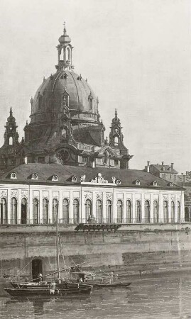 Dresden vom rechten Elbufer oberhalb der Augustusbrücke : Dresden, Boote, Canaletto