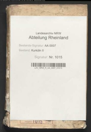 Verhandlungen des Landtags 1759 Februar-März zu Bonn (mit Verzeichnis der Einberufenen); Protokollauszug des 1759 September in Recklinghausen gehaltenen vestischen Landtags