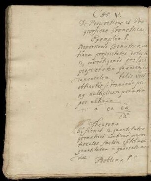 Cap. 5: De Proportione et Progressione Geometrica