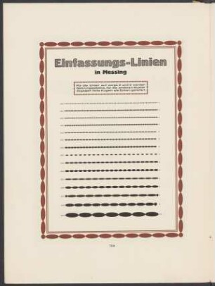 Einfassungs-Linien : Abteilung Messing-Material