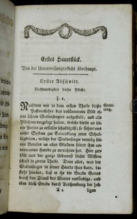 Erstes Hauptstück. Von der Unterweisungspflicht überhaupt.
