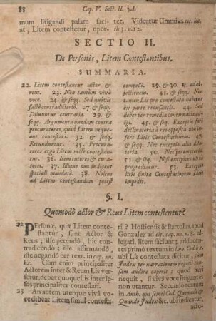 Sectio II. De Personis, Litem Contestantibus.