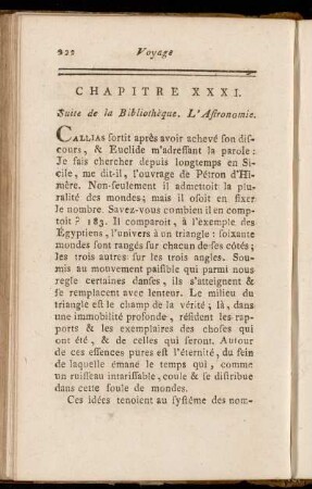 Chapitre XXXI. Suite de la Bibliothèque. L'Astronomie.