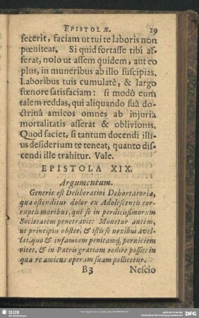 Epistola XIX.