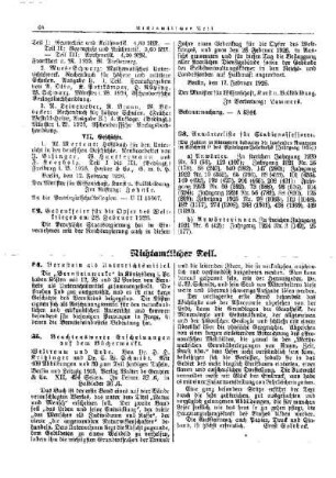 Gedenkfeier für die Opfer des Weltkrieges am 28. Februar 1926 : [Amtlicher Teil]