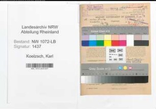 Entnazifizierung Karl Koelzsch , geb. 18.10.1883 (Lehrer)