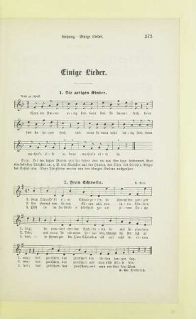Anhang. Einige Lieder