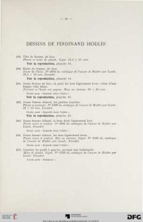 Dessins de Ferdinand Hodler (Nr. 199-205)