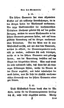 § 16. Nuzen von dieser in der übrigen Mathematik