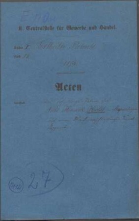 Patent des Niels Henrik Holst in Kopenhagen auf einen Weichenverschließungs-Signal-Apparat