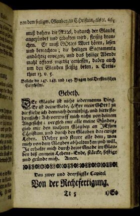 Das zwey und dreyßigstes Capitel. Von der Rechtfertigung. - Das vier und dreyßigste Capitel. Von der Kindschafft derer Gläubigen bey Gott.