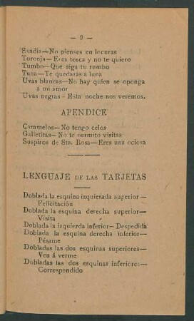 Lenguaje de las tarjetas