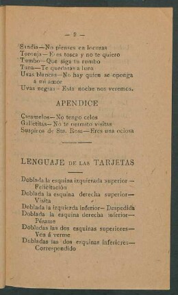 Lenguaje de las tarjetas