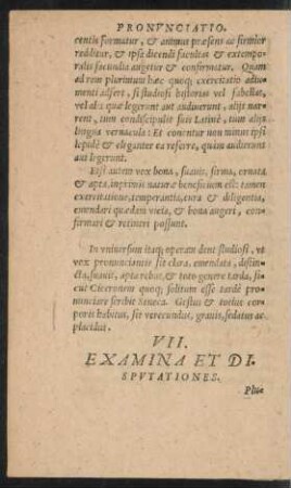 VII. Examina Et Disputationes.