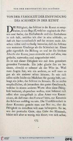 Von der Fähigkeit der Empfindung des Schönen in der Kunst
