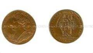Deutschland, Nürnberger Rechenpfennig von Lazarus Gottlieb Lauffer auf Königin Anna von Großbritannien (lateinisch)