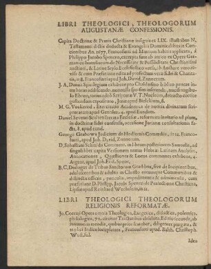 Libri Theologici, Theologorum Augustanae Confessionis.