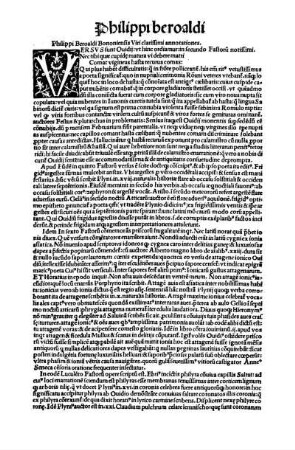 [Philippi Beroaldi di centuria prima.]