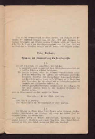Erster Abschnitt. Errichtung und Zusammenlegung des Gewerbegerichts.