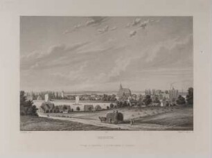 Beeskow: Stadtansicht von Südosten (Brandenburgisches Album, Blatt 47)