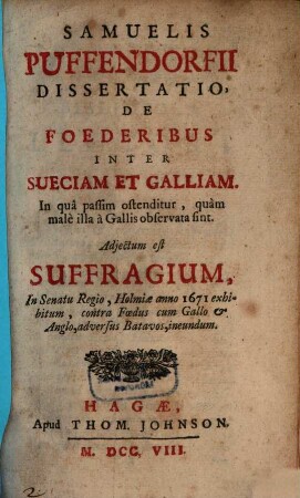 Dissertatio de foederibus inter Sueciam et Galliam