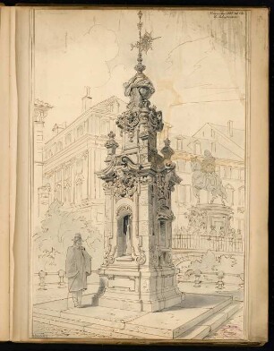 Wettersäule für den Schlossplatz, Berlin Monatskonkurrenz November 1886: Perspektivische Ansicht
