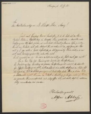 Brief an B. Schott's Söhne : 13.07.1905