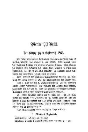 Vierter Abschnitt. Der Feldzug gegen Oesterreich 1866