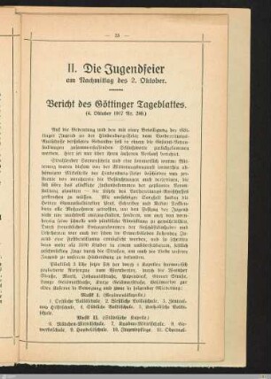 Bericht des Göttinger Tageblattes über die Jugendfeier
