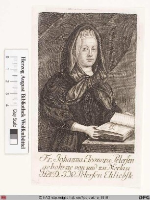 Bildnis Johanna Eleonora Petersen, geb. von u. zu Merlau