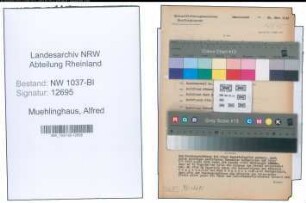 Entnazifizierung Alfred Muehlinghaus , geb. 23.01.1897 (Buchhalter)