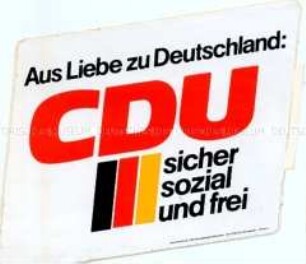 Wahlkampf-Aufkleber der CDU zur Bundestagswahl 1976