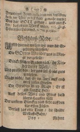 Beschluß-Rede.