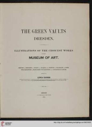 The Green Vaults Dresden : illustrations of the choicests works in that museum of art