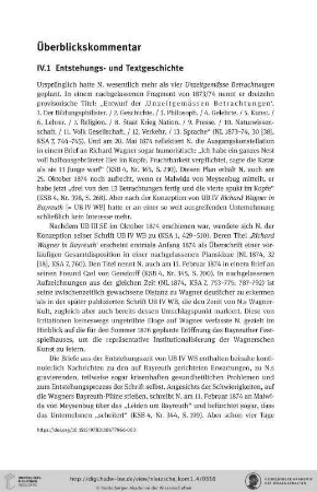 IV.1 Entstehungs- und Textgeschichte