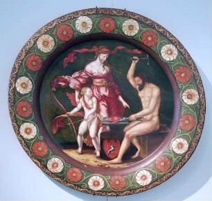 Schau-Teller mit Vulkan, Venus und Amor