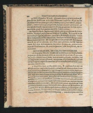 Articulus XXI. De Cultu Sanctorum.