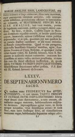 LXXXV. De septenario numero sacro